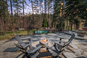 Cozy up to the fire and let the sound of the rushing creek relax your soul