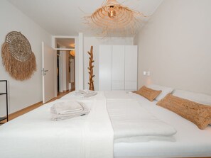 Interior Design, Bed, Bedroom, Wall, Furniture, Floor, Flooring, Wood, Bedding, Ceiling
