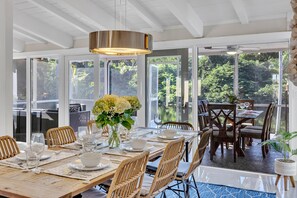Dining Room and screened in seating area.