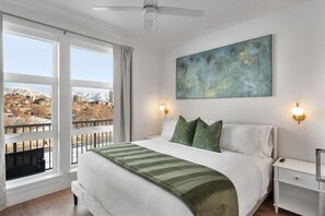 King Bedroom beautifully designed. 55"TV. Extremely comfortable with an attached bathroom and walk in closet.