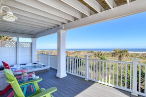 Relax in the hot tub as you breathe in the salty air and enjoy the incredible view.