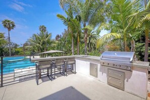 Bukit in BBQ over looking the pool 