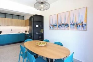 Dining area and kitchen sea view apartment