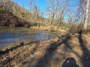 Directly on yahoola creek with private beach