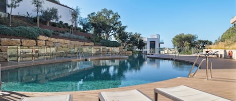 Unwind and relax at the communal pool.