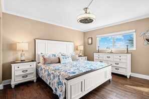 King bed in master bedroom