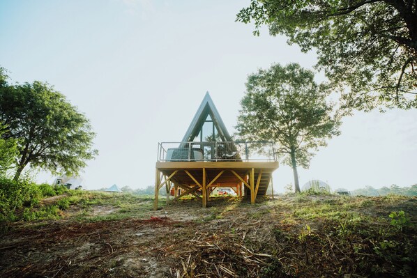 Exterior of A-Frame Cabin