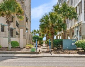 The beach path is right across the street