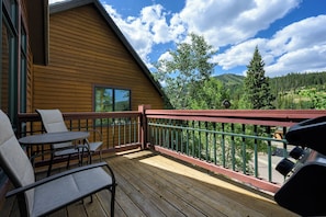 Private deck with mountain views