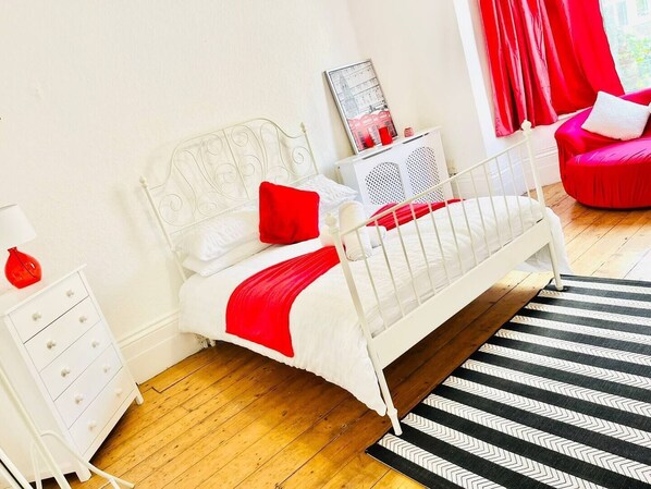 Red room corner view