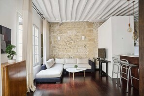 The open-plan living, kitchen and dining area