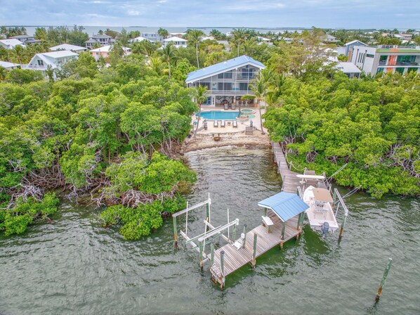 aerial view from the water