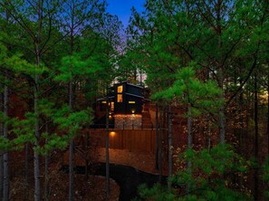 Stunning cabin surrounded by lush forest 