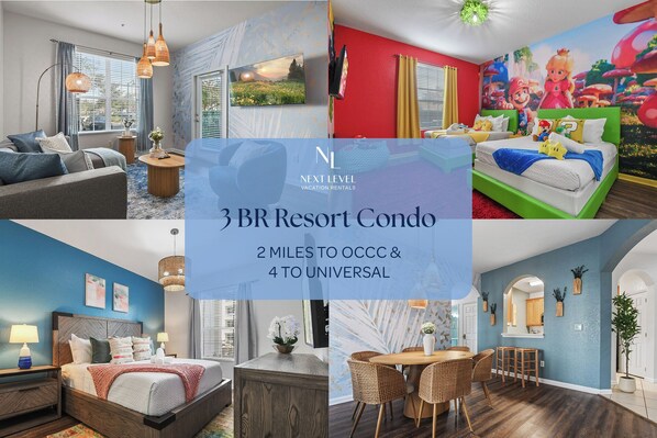  3BR resort condo just 2 miles from OCCC & 4 miles to Universal! ✨