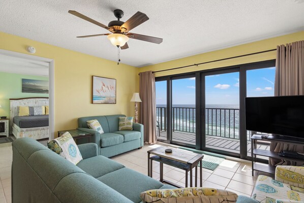Living Room with Beachfront View