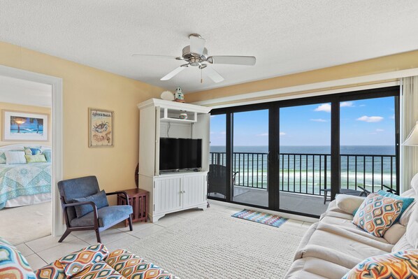 Living Room with Beachfront View