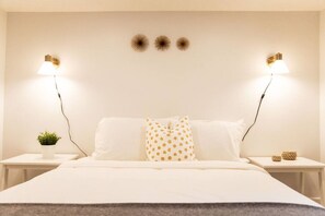 As you lie back on the queen bed, you are surrounded by elegant decor and a soothing color palette that calms the senses.
