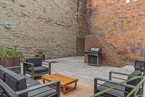 comfortable sitting area in the courtyard