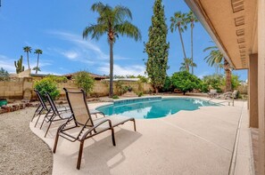 Relax and enjoy the heated pool or take in the sun on the lounge chairs.