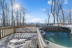 Hot Tub On the Deck with a Mountain View