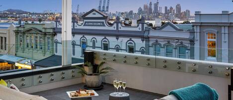 City view at the balcony