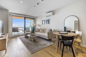 Living and dining areas