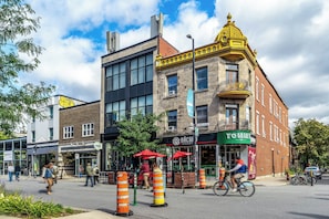 Pedestrian street during summer months