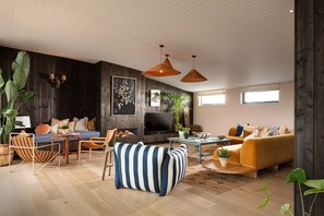 Living room at Winnow, The Village, Watergate bay, Cornwall, self catering with Beach Retreats.