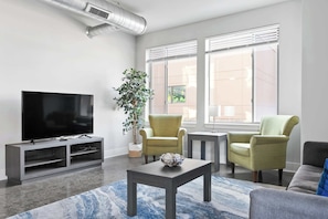 Plenty of seating and a Smart TV ready for your streaming services.