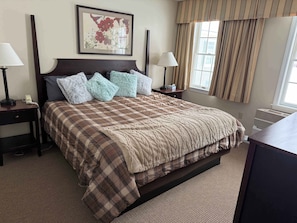 King Bed in Your Master Bedroom with all new linens