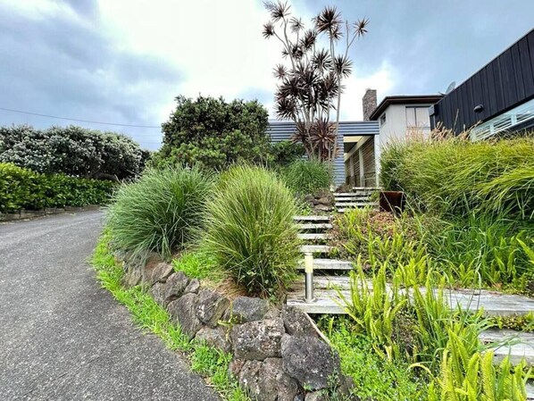 Pedestrian Stairs to the house  and driveway.