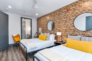 First Bedroom- 2 Double Beds with En-Suite Bathroom