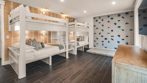 Bedroom 5 - En-Suite Bathroom - (2) Full/Full Bunk Beds - Rock-Climbing Wall