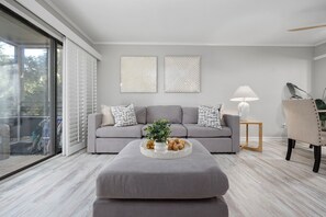 Unwind in this cozy, stylish space, perfect for lounging, or reading.