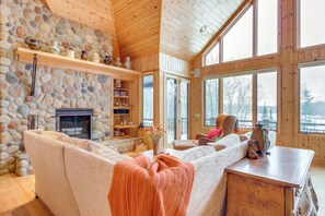 Living Area | Wood-Burning Fireplace | Main Floor