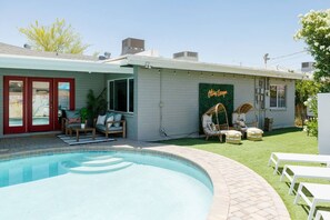 We have 4 lounge chairs for you and your friends to catch some sun rays on!