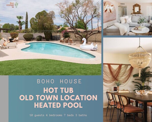Can you picture yourself enjoying a sunny day by the *heated pool, unwinding in the hot tub under the stars, and maybe even practicing your putting skills on the green. The firepit would be perfect for cozy evenings with friends or family.