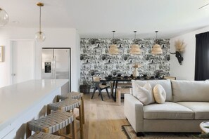 The chic Southwest style of the house  adds a lot of character and charm! The combination of Southwestern design elements with modern amenities create a unique and inviting atmosphere.