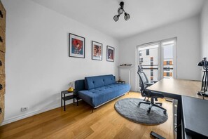 Second Bedroom with Workspace | Book Now with RENTUJEMY.COM