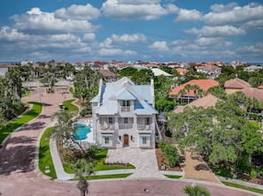 A Dreamy Drone Shot of A Sprawling Beach Oasis, Only a Short Ride to the Crab Trap