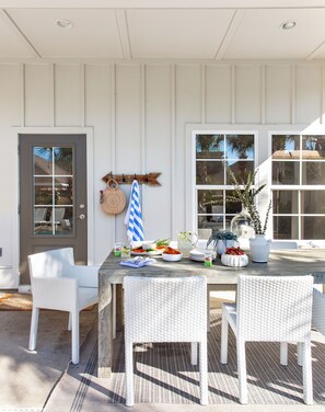 Outdoor dining area.