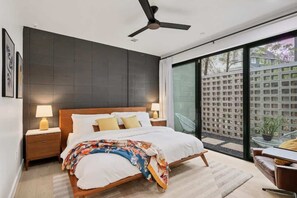 Enjoy premium linens, extra pillows, and a super-comfy mattress.