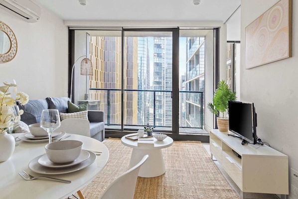 Tastefully furnished living area.