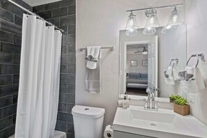 Master bath shower and bathtub