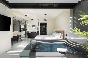 Indoor spa tub