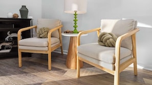 This spacious living room is perfect for movie nights, spontaneous dance parties, and really intense games of charades.