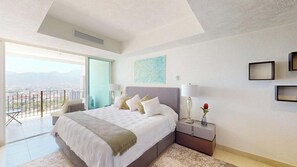 Ultra-comfortable king-size bed in the bedroom
