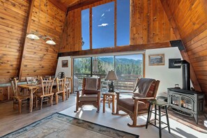 Sip morning coffee or enjoy an evening cocktail by the fireplace