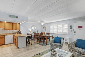 It isn't often you see a Kitchen and Living Area this spacious in a 2 Bedroom Condo.