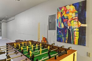 Full size pool table, ping-pong table and foosball table!!! 